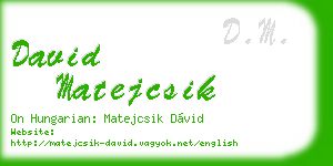david matejcsik business card