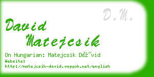 david matejcsik business card